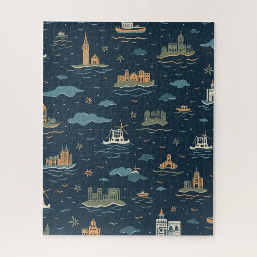 Conception de voyage vintage puzzle (Vertical)