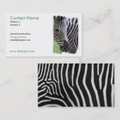 Conception de zèbre sur un carte de visite (Devant / Derrière)