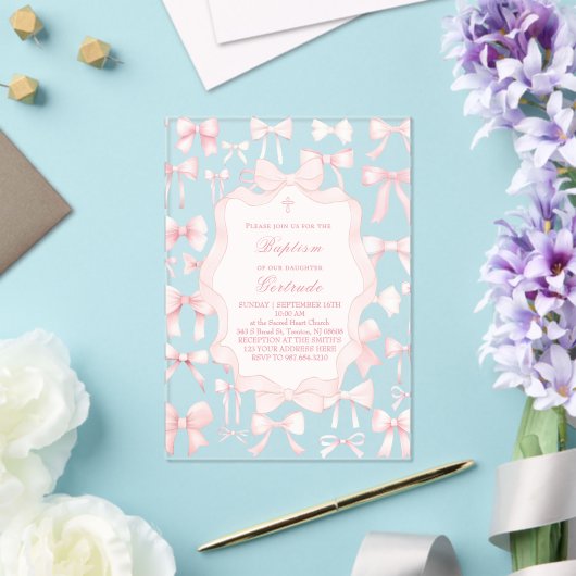 conception des arcs roses Baptême Invitation (Insitu (Mariage))