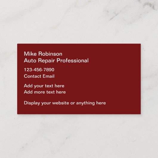 Conception des Cartes de visite automobiles les pl (Dos)