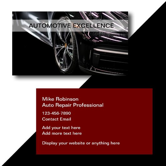 Conception des Cartes de visite automobiles les pl