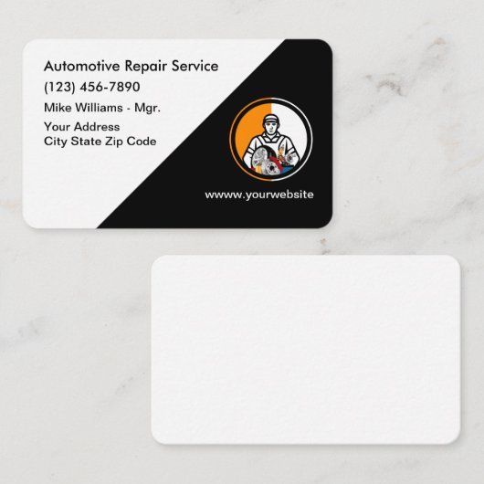 Conception des Cartes de visite automobiles les pl (Devant / Derrière)