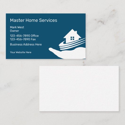 Conception des Cartes de visite des services à dom (Devant / Derrière)