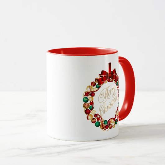 Conception des couronnes de Noël café Mug (Devant droit)