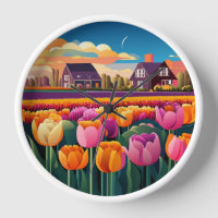 conception des horloges de champ de tulipe