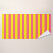 Conception des rayures rose et jaune (Serviette de bain)