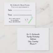 Conception des rendez-vous dentaires pour les dent (Devant / Derrière)