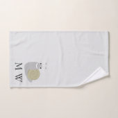 Conception d'escargot Monogrammé Fond de couleur p (Serviette à main)