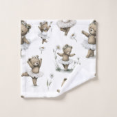 Conception d'ours ballerine à l'aquarelle mignonne (Gant de toilette)