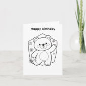 Conception d'ours de carte d'anniversaire à colori (Devant)
