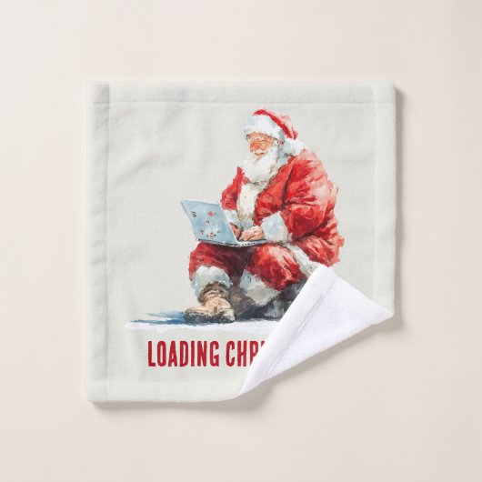 Conception drôle de Noël avec Santa en chargement (Gant de toilette)