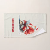 Conception drôle de Noël avec Santa en chargement (Serviette à main)