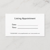 Conception du Carte de visite de l'agent immobilie (Dos)