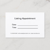 Conception du Carte de visite de l'agent immobilie (Dos)