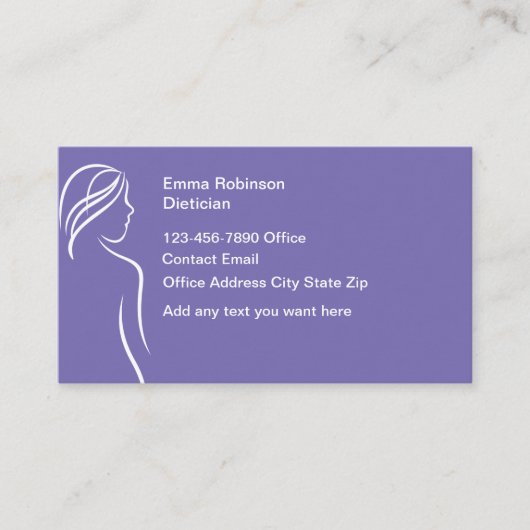 Conception du Carte de visite de rendez-vous diété (Devant)