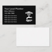 Conception du Carte de visite des services de plom (Devant / Derrière)