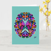 Conception du cerveau floral avec carte arrière - (Fleur jaune)