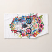 Conception du crâne floral (Serviette à main)