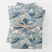 Conception du Motif d'onde japonais pour le papier (En situation)