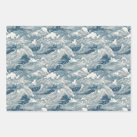 Conception du Motif d'onde japonais pour le papier (Devant)