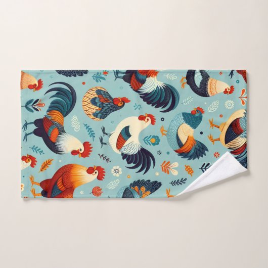 Conception du poulet et du coq (Serviette à main)