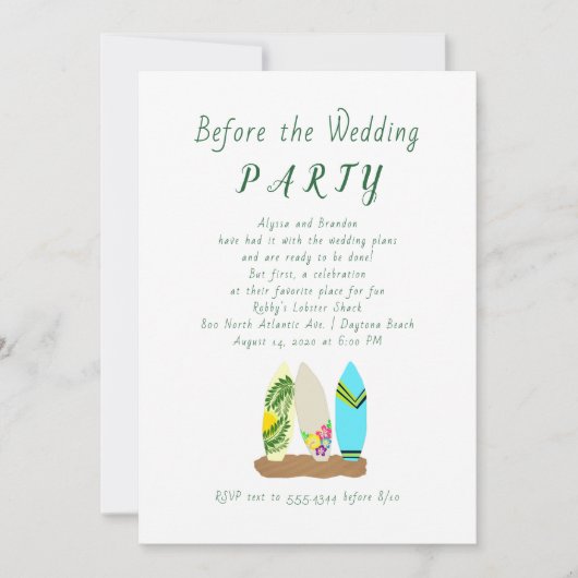 Conception du Surfboard avant la Faire-part de mar (Devant)