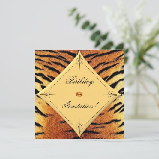Conception du tigre Invitation d'anniversaire (Debout devant)