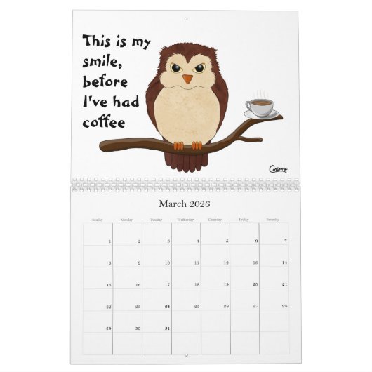 Conception d'un autocollant amusant - Calendrier m (Mar 2026)