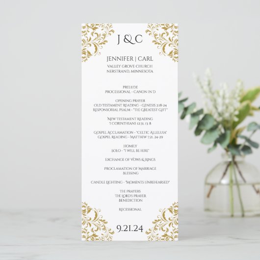 *CONCEPTION ÉDITABLE COULEUR Programme de mariage (Debout devant)