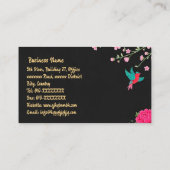 Conception élégante de carte de visite florale (Dos)