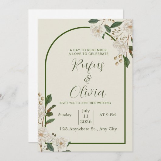 Conception élégante de faire-part de mariage – Per (Devant / Derrière)