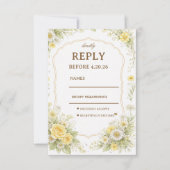 Conception Élégante de Réponse Florale Jaune (Devant)