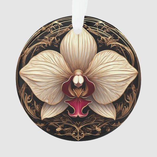 Conception élégante d'orchidée dorée (devant)