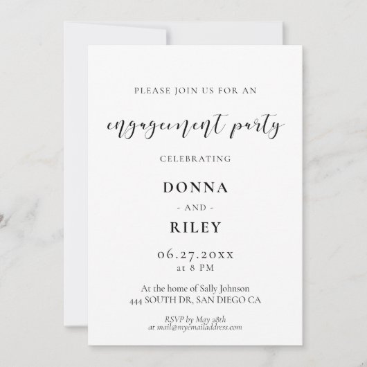 Conception élégante Invitation de la partie Engage (Devant)