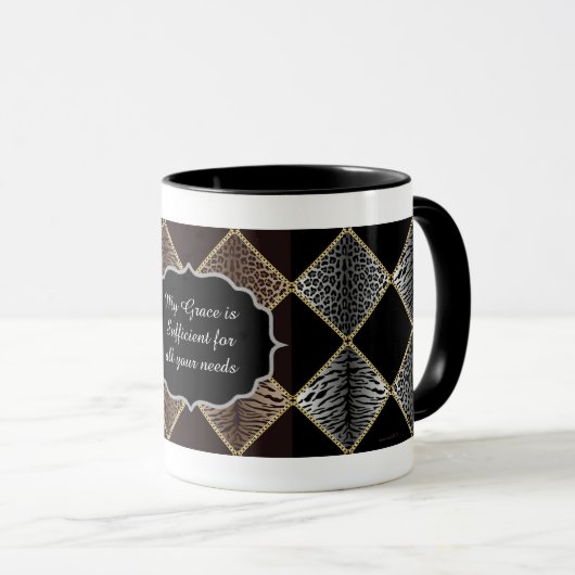 Conception Empreinte de léopard de diamant Mug à d (Devant droit)