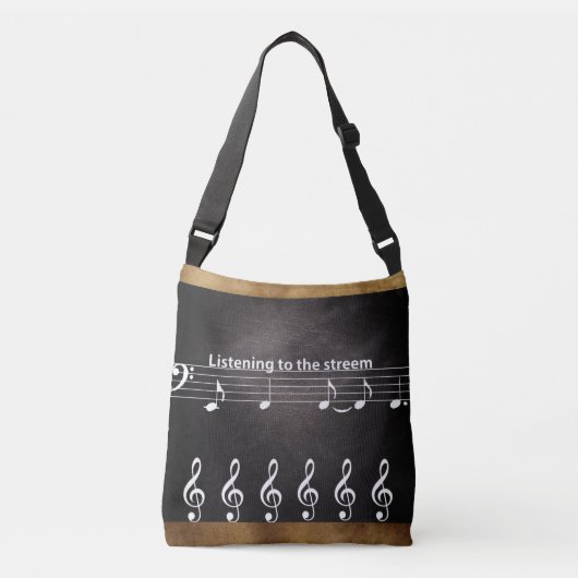 Conception en cuir avec sac à main pour sa musique (Devant)