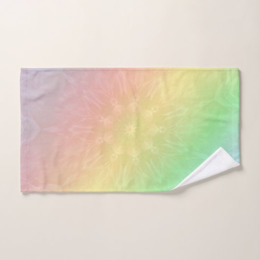 Conception en pastel de mandala d'arc-en-ciel (Serviette à main)