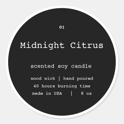 Conception Étiquette de produit de bougie (Devant)