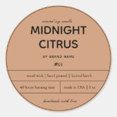 Conception Étiquette de produit de bougie (Devant)