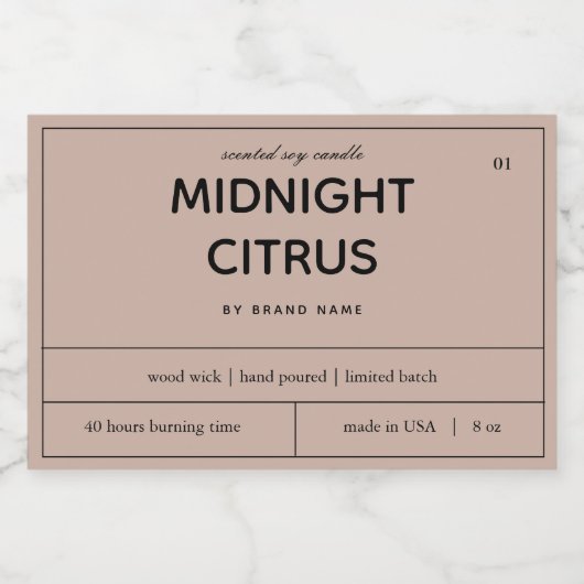 Conception Étiquette de produit de bougie (Étiquettes simples)