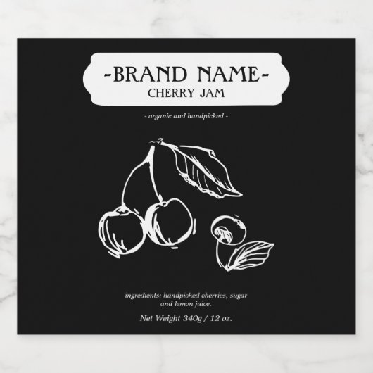 Conception Étiquette d'emballage Cherry Jam Jar (Étiquettes simples)