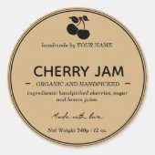 Conception Étiquette d'emballage Cherry Jam Jar (Devant)
