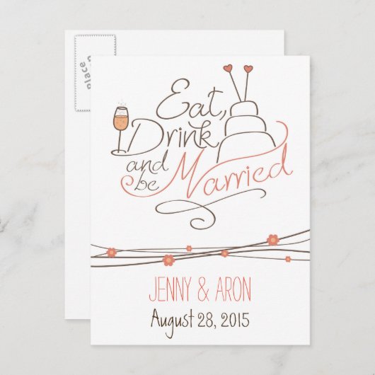 conception faire-part de mariage (Devant / Derrière)