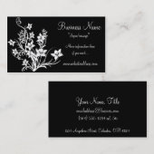 Conception florale blanche sur les cartes de (Devant / Derrière)