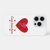 Conception florale de cœur rouge – “L'amour vit ic (Verso Horizontal)