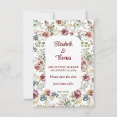 Conception florale de mariage romantique carte de  (Devant)