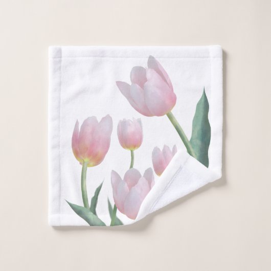 Conception florale de tulipes pastel (Gant de toilette)