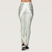 Conception florale verte et blanche Legging de (Dos)