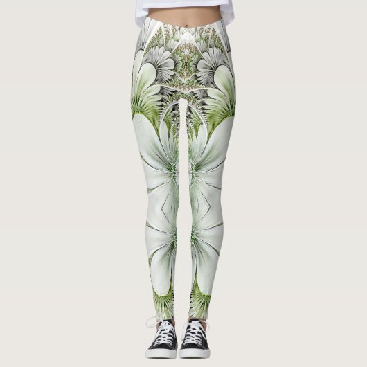 Conception florale verte et blanche Legging de (Devant)