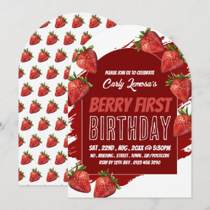Conception fraise, Berry Invitation d'anniversaire